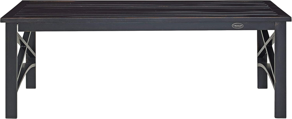 Crosley Furniture Kaplan Weather Resistant Metal Outdoor Coffee Table for Patio, Deck, Porch, Oiled Bronze