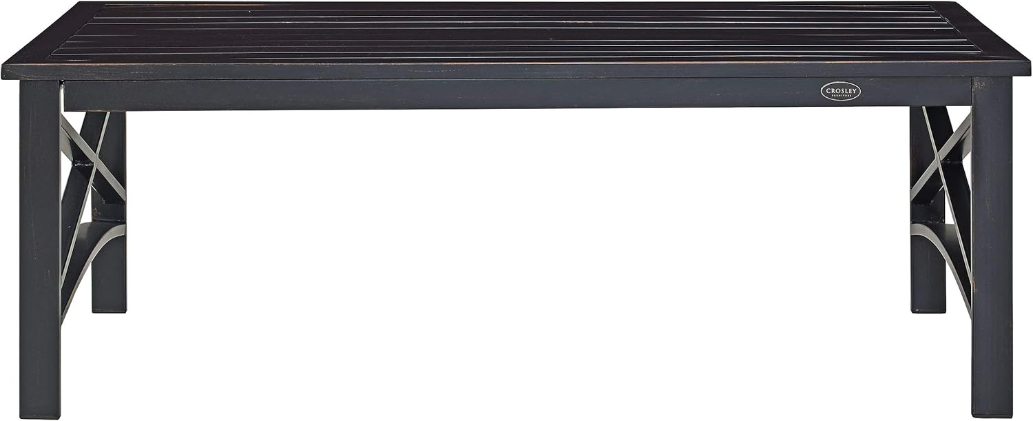Crosley Furniture Kaplan Weather Resistant Metal Outdoor Coffee Table for Patio, Deck, Porch, Oiled Bronze