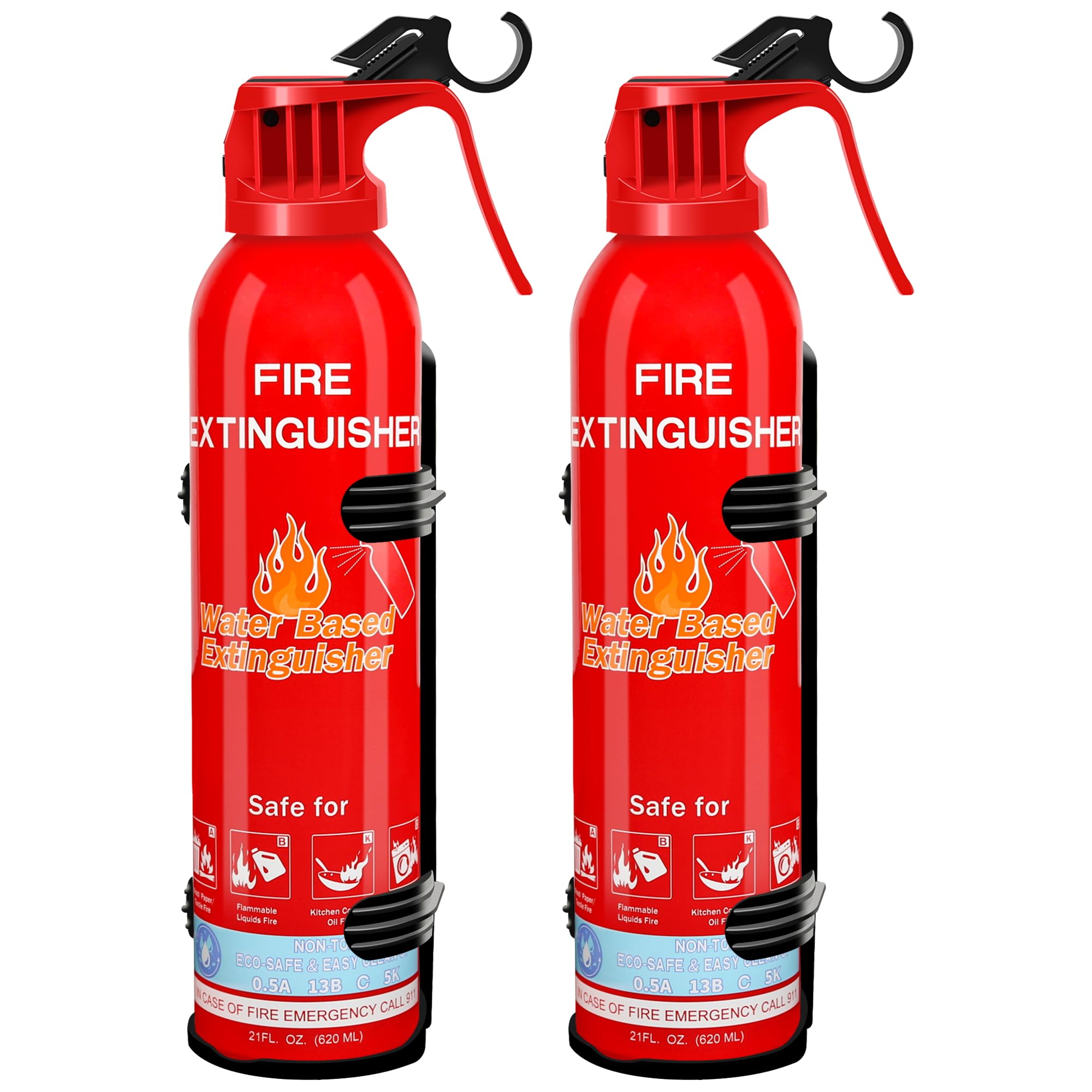 Fire Extinguisher for Home with Mount, 6 Pack Upgraded 8-in-1 Portable Fire Extinguishers For Vehicle Car Boat Marine Kitchen Emergency Supplies, Water-Based Extinguisher For A, B, C, K Fire Types