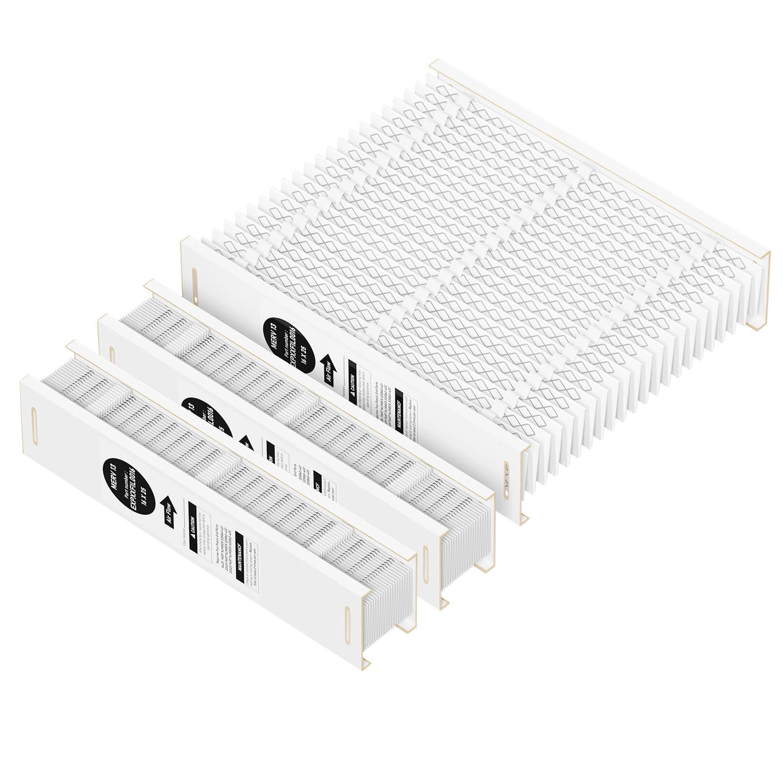 EXPXXFIL0016 Merv 13 16x25 Filter Media Compatible with Bryant/Carrier EZ-FLEX EXPXXFIL0016 heating and cooling system, Part Number: EXPXXFIL0016, Pack of 2
