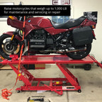Hydraulic Motorcycle Lift, 1000 LB Capacity Lift Hoist Jack Stand, for Mechanics, Workshops, and Homes