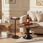 Home Dector Sofa Side Table, Small Drink Table for Small Spaces, Coffee End Table with Wood Leg for Living Room, Bedroom, Corners(Rustic Brown)