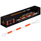 Retractable Barrier for Safety Traffic Cones - 2" OD - Large Yellow and Black Bar Barricade - for Road Construction, Parking, Warning, Temporary Security Divider (40, Orange & White, 72" x 120")