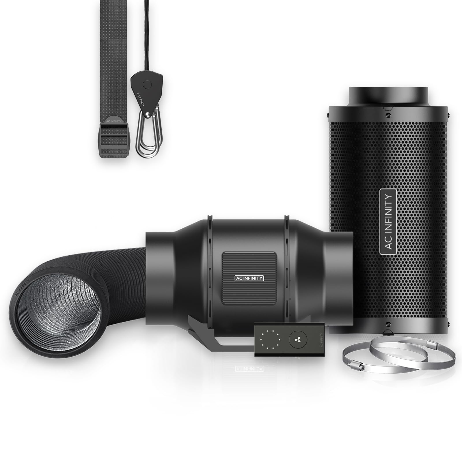 AC Infinity Air Filtration PRO Kit 6”, AI Controller with WiFi App Control & Auto Level Adjusting, Inline Fan, Carbon Filter, Ducting, Ventilation System for Grow Tents, Hydroponics, Indoor Gardening