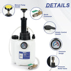 Transmission Fluid Transfer Pump,3L Manual Refill System Dispenser with Pressure Gauge,Automotive Transmission Dispenser Pump Tool Set Oil with 12pc ATF Adapters