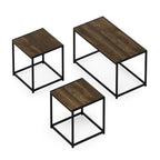 Furinno Camus Modern Living Room Coffee Table with 2 End Tables Set, French Oak Grey