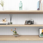 ReWallpaper 17.5in x 23ft Removable Vinyl Faux Beadboard Peel and Stick Prepaste Wallpaper Liner Self Adhesive Contact Paper Faux Wainscoting Panels Peel and Stick Wallpaper for Bathroom Kitchen Walls