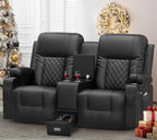 YONISEE Large Loveseat Recliner, Loveseat Recliner Sofa with Storage Console, Recliner Chair with USB Ports, 2 Cell Phone Holders, Cup Holder, Loveseat Couch for Living Room
