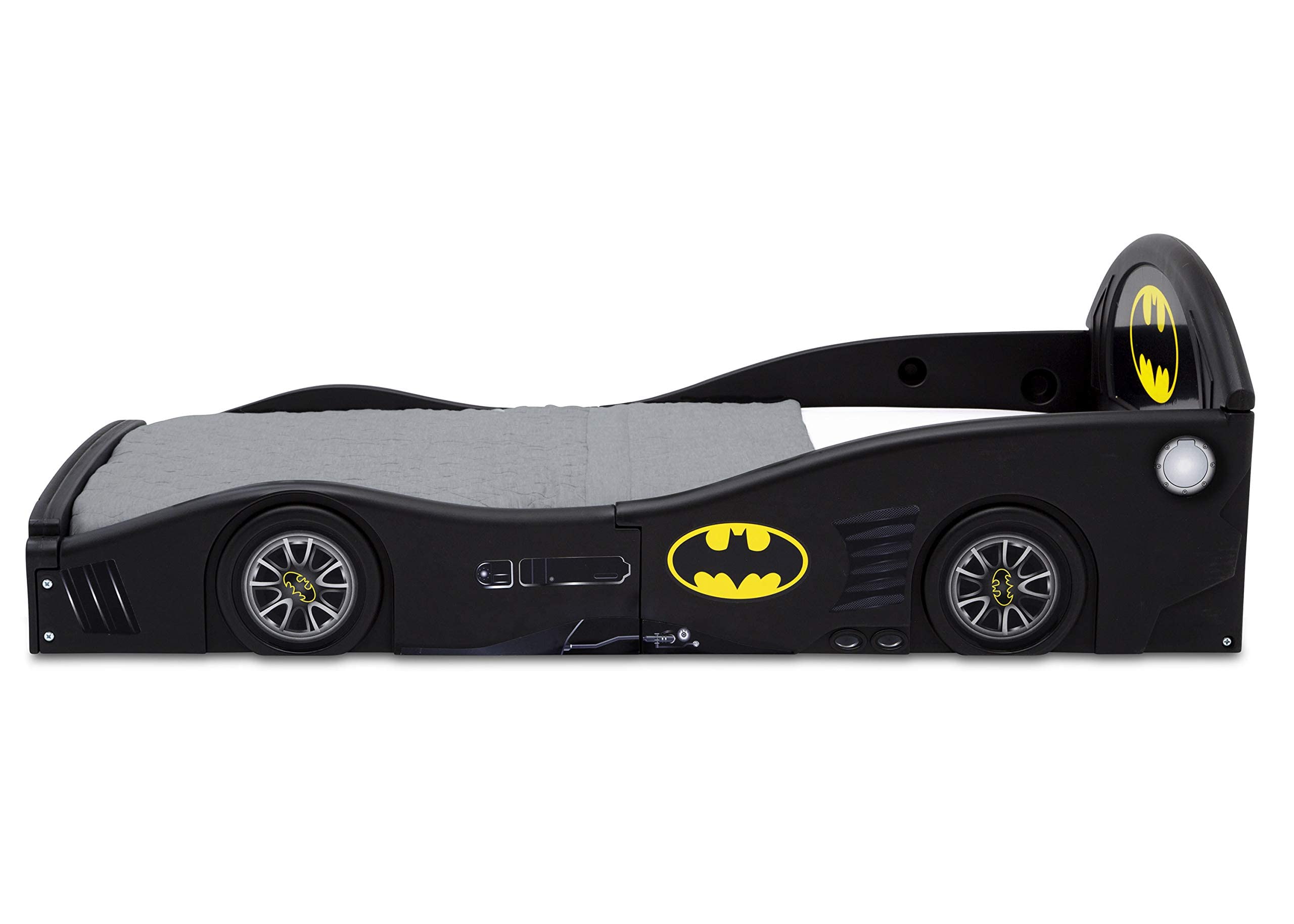 Lit pour tout-petit de luxe DC Comics Batman Batmobile avec barrières de protection attachées