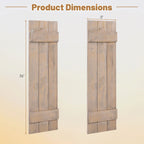 GOFLAME Wood Shutters for Wall Decor, Reclaimed Wood Board and Batten, Exterior & Interior Rustic Farmhouse Window Shutters for Living Room, Dining Room, Porch, Light Brown