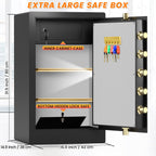 8.0 Cuft Extra Large Heavy Duty Home Safe Fireproof Waterproof, Anti-theft Home Security Safe Box with Fireproof Waterproof Bag and Electronic Keypad, Large Digital Safe for Home Business Office
