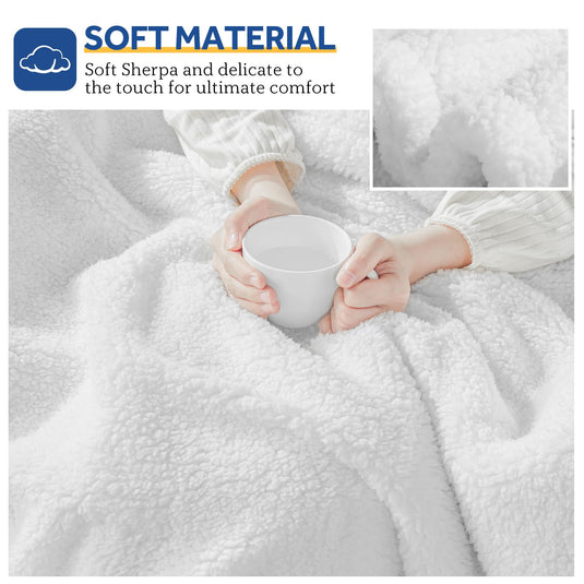 SEALY Electric Blanket Heated Throw 50"x60" Soft Double Sherpa Super Cozy with 6 Fast Heating Levels & 2-10 Hours Auto-Off, Over-Heat Protection, Machine Washable, Charcoal