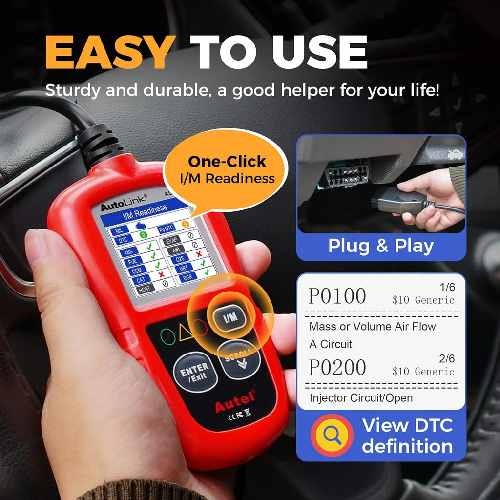 Autel Professional OBD2 Scanner AL319 Code Reader, Enhanced Check and Reset Engine Fault Code, Live Data, Freeze Frame, CAN Car Diagnostic Scan Tools for All OBDII Vehicles After 1996, 2025 Upgraded