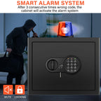 1.6 Cu Ft Home Safe Fireproof Waterproof, Fireproof Safe with Fireproof Document Bag, Programmable Keypad & Removable Shelf, Digital Home Security Safe Box for Money Firearm Medicines Valuables