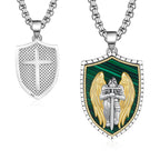 925 Sterling Silver St Michael/St Christopher Pendant Necklace for Men Women Religious Amulets Jewelry Gifts