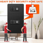 7.5 Cuft Extra Large Safes for Home Use with TWO DOOR, Fireproof Home Safe Box with Electronic Keypad, Spare Key, Smart Alarm, Mute Mode, Anti-theft Fire proof Safe for Documents, Jewelry, Medicines
