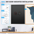 2,8 Kubik großer Heimtresor feuerfest wasserdicht, Stahltresor für Haussicherheit mit elektronischem Tastenfeld, Ersatzschlüsseln und Alarmsystem, feuerfester Tresor für Hausdokumente, Geld und Wertgegenstände