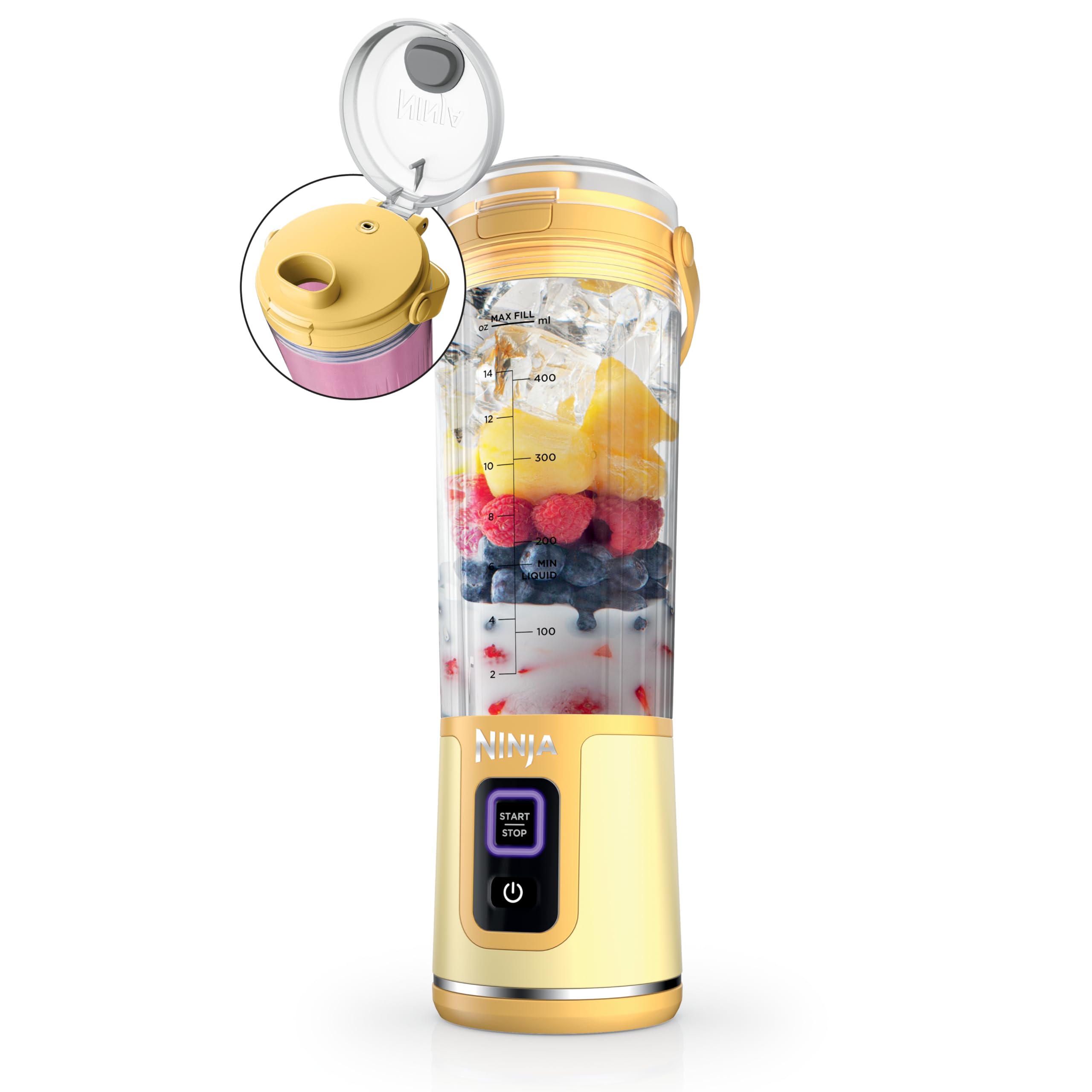 Ninja Blast Portable Blender, Cordless, 18oz. Vessel, Personal Blender For-Shakes and Smoothies, BPA Free, Leakproof-Lid and Sip Spout, USB-C Rechargeable, Dishwasher Safe Parts, Tinted Aqua, BC151AQ
