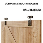 SMARTSMITH 8FT Box Rail Hardware Heavy Duty Steel Sliding Barn Door Track, Wall Mount Kit, Fit Indoor and Exterior Door, Smoothly and Quietly Easy to Install Double Door