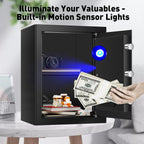 ToruKeep Cassaforte Ignifuga da 2,4 Cub per Documenti Domestici, Cassaforti per Casa Ignifughe e Impermeabili con Serratura a Combinazione Digitale, Cassaforte Ignifuga con Ripiano Rimovibile, Luce Sensore