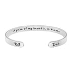JoycuFF Memorial Gifts for Loss of Mom Dad in Memory of Jewelry Sympathy Bracelet Bereavement Cuff Secret Message Engraved Grief Gifts for Women