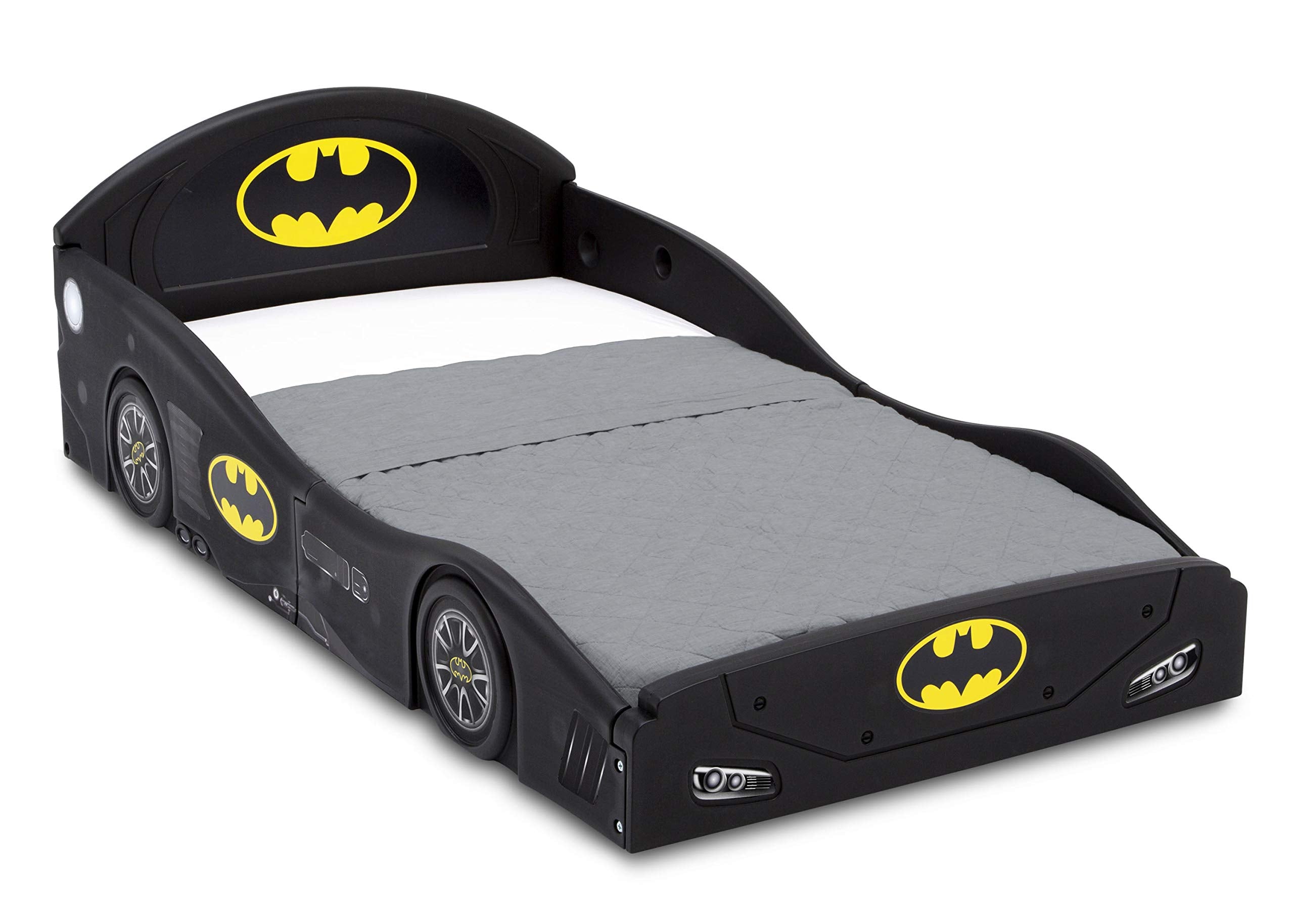Lit pour tout-petit de luxe DC Comics Batman Batmobile avec barrières de protection attachées