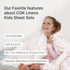 Kids Princess Full 4 Piece Sheet Set - Boys, Girls, Teens, Toddler - Easy Fit Deep Pockets - Breathable, Hotel Quality Bedding Sheets - Machine Washable - Wrinkle Free - Cute, Cozy, Soft - CGK Linens