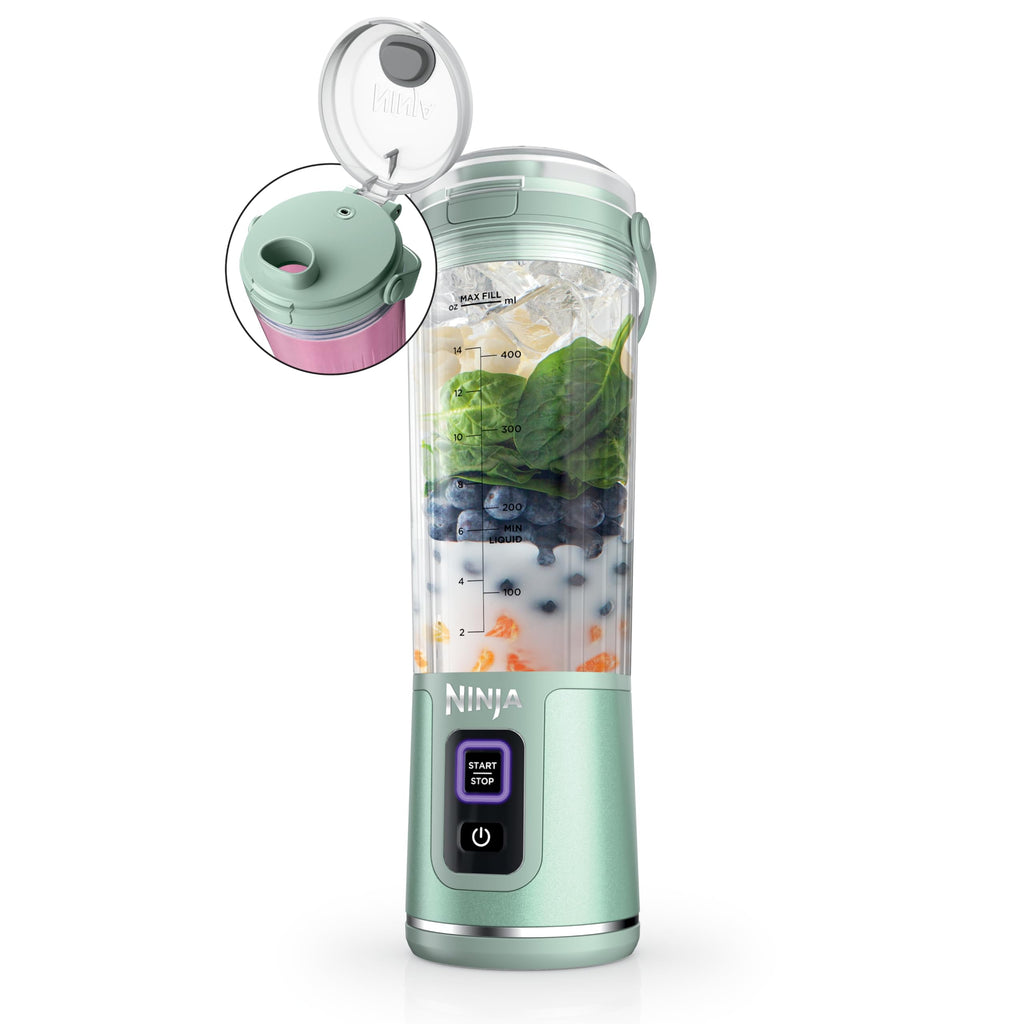 Ninja Blast Portable Blender, Cordless, 18oz. Vessel, Personal Blender For-Shakes and Smoothies, BPA Free, Leakproof-Lid and Sip Spout, USB-C Rechargeable, Dishwasher Safe Parts, Tinted Aqua, BC151AQ