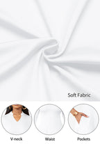 Nmoder afslappede kjoler til kvinder semi-formel pasform og flare 3/4 ærme A-linje kirke arbejds kjole med lommer hvid XL