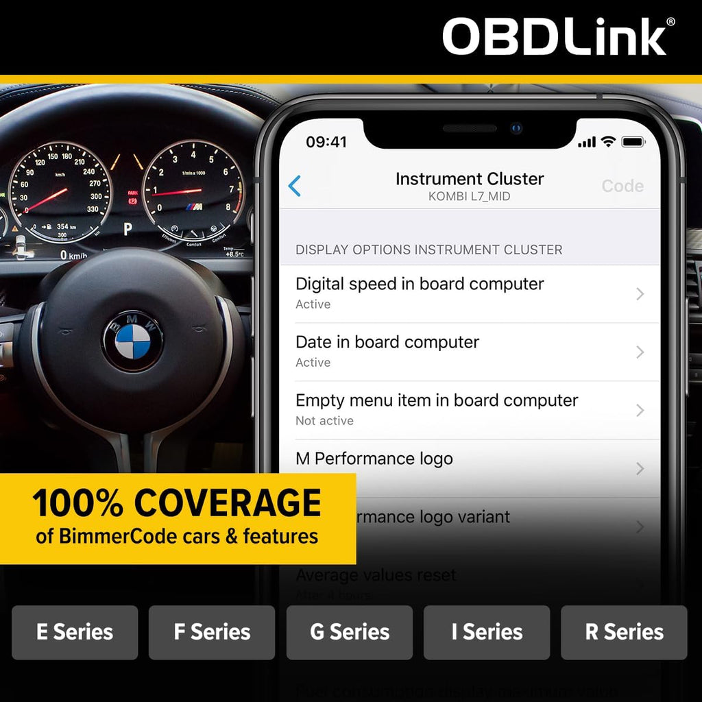 OBDLink CX Bimmercode Bluetooth 5.1 OBD2 Adapter for BMW/Mini, Works with iPhone/iOS & Android, Car Coding, OBD II Diagnostic Scanner