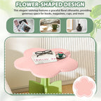 Flower Shaped Coffee Table, Floral Accent Center Table, Pink Coffee Table with Pedestal for Living Room,Bedroom, Lounge, Balcony