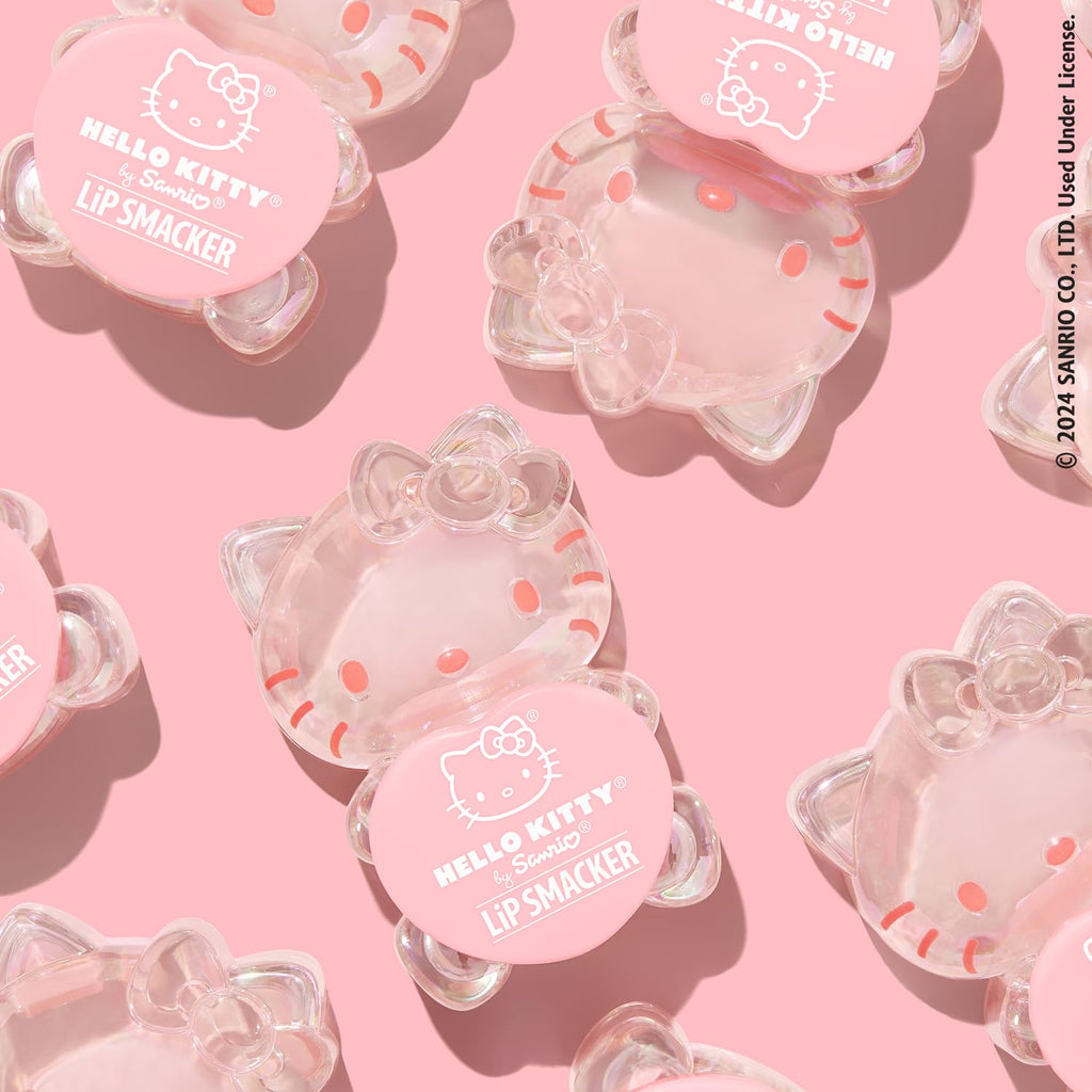 Lip Smacker Hello Kitty Lip Balm, Peach Gummy Flavored Moisturizing, Smoothing Soft Shine, Hydrating & Protecting Fun Tasty Flavors, Cruelty-Free - Peach Gummy