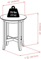 Winsome Toby Occasional Table, 18 inches, Dark Espresso