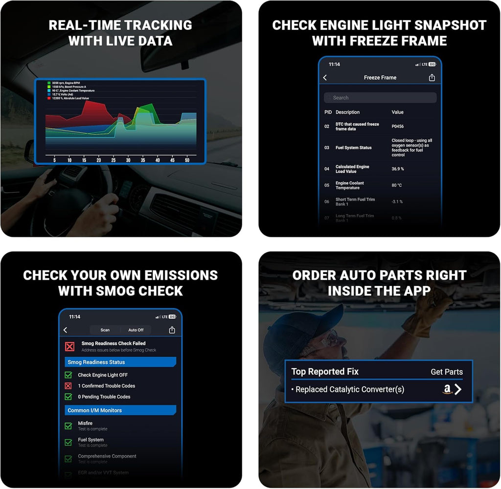 BlueDriver Bluetooth Pro OBDII Scan Tool for iPhone & Android - No Subscription Fee - OBD2 Car Scanner and Code Reader - Diagnose Check Engine, ABS, SRS, Airbag & 7000+ Issues on Vehicles 1996+