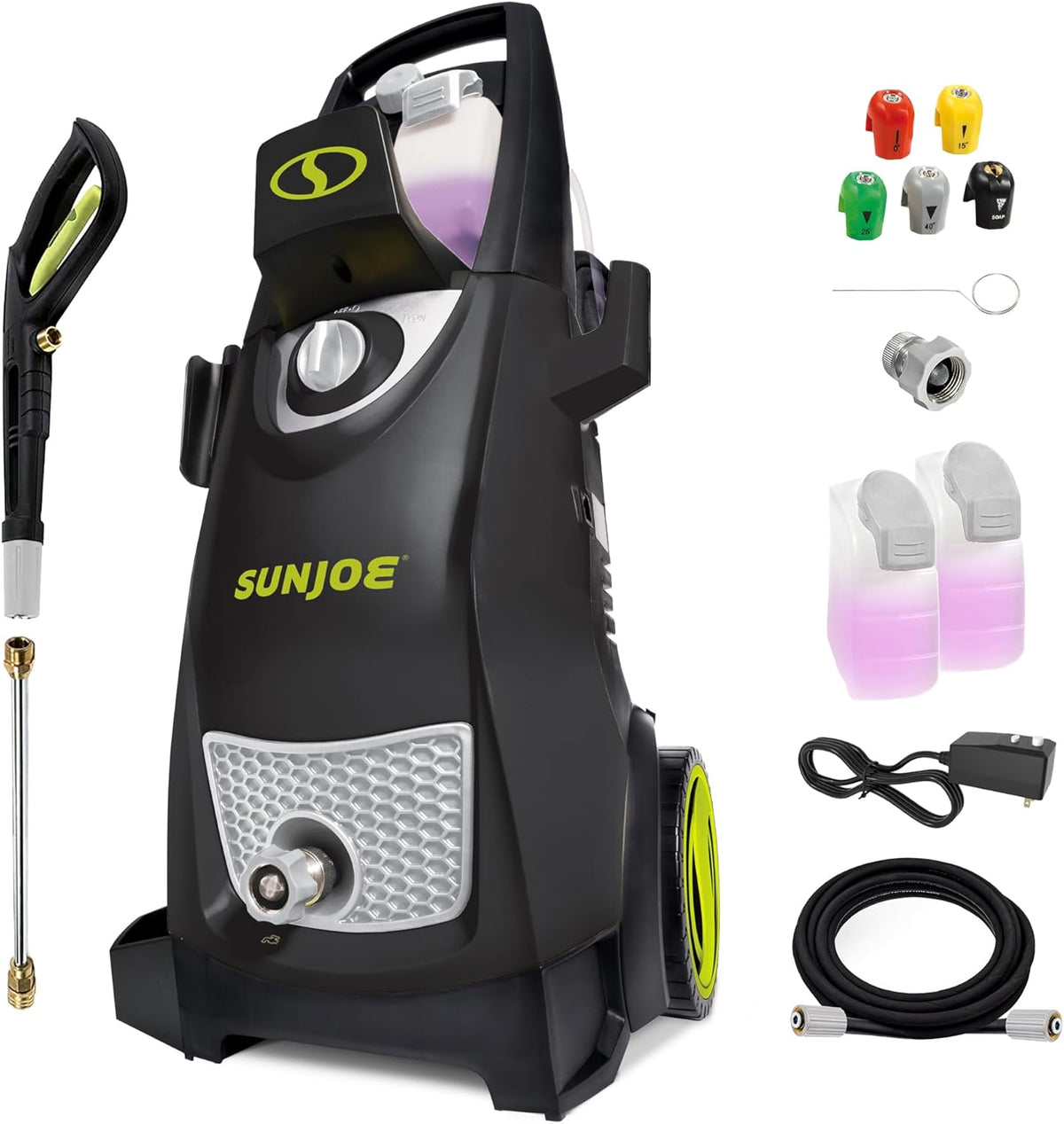 Sun Joe Electric Pressure Power Washer, 2030 PSI (PWMA Certified), 1.2 GPM, Dual Soap Tanks, (35-FT GFCI Water-Safe, Power Cord), SPX3000