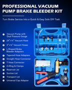 Orion Motor Tech Brake Bleeder Kit with Hand Vacuum Pump and Adapters, Brake Bleeding Kit for Brake Fluid Power Steering Fluid More, Vacuum Brake Bleeder Pump with Pressure Gauge
