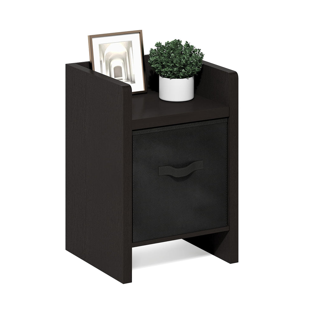 Furinno Andrey Set of 2 End Table / Side Table / Night Stand / Bedside Table with Bin Drawer, French Oak Grey