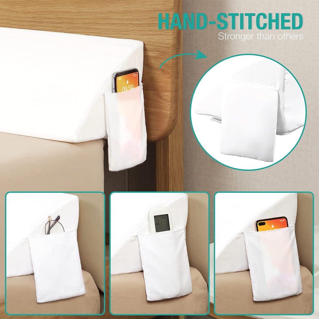 Vekkia King Bed Wedge Pillow for Headboard/Wedge Pillow Headboard/Bed Gap Filler/Headboard Pillow,Pillow Wedge for Headboard Gap Between Mattress and Headboard,Stop Loosing Your Pillows(White)