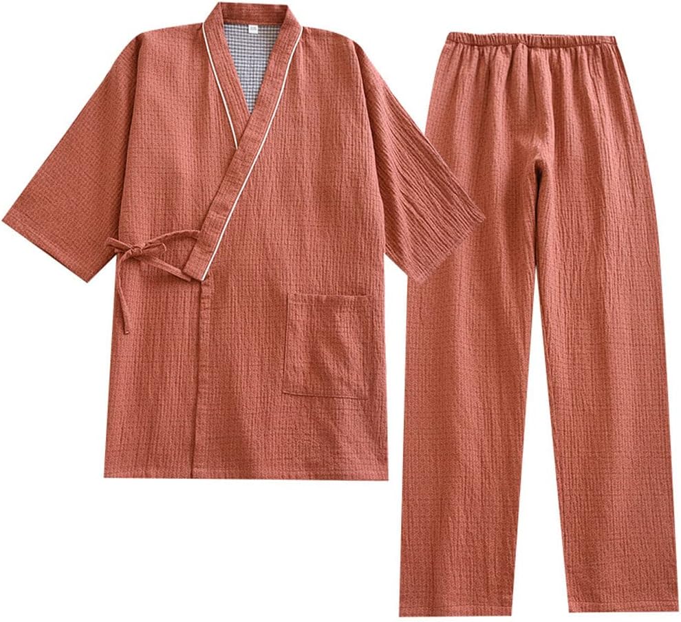 Japanese Style Pajamas Gauze Cotton Japanese Kimono Suit
