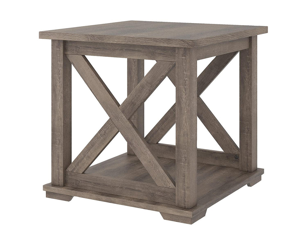 Signature Design by Ashley Carynhurst Rustic Farmhouse End Table, Whitewash