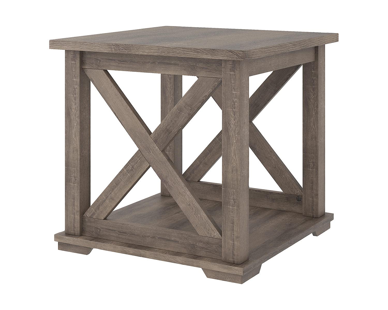 Signature Design by Ashley Carynhurst Rustic Farmhouse End Table, Whitewash