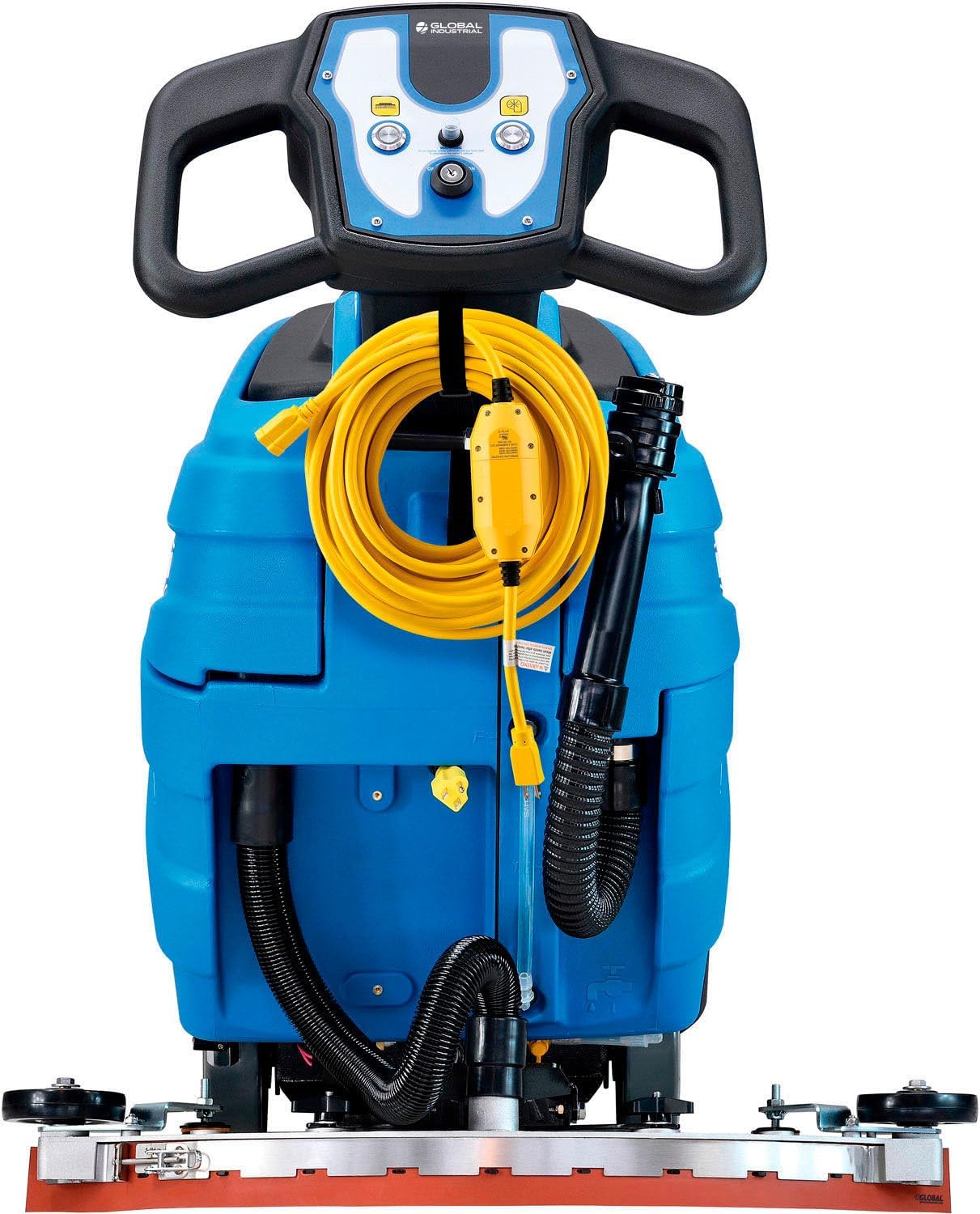 Global Industrial Commercial Electric Walk-Behind Ergonomic Auto Floor Scrubber, Corded, 17" Cleaning Path, 9.2 Gallon Solution Tank, 10.5 Gallon Recovery Tank