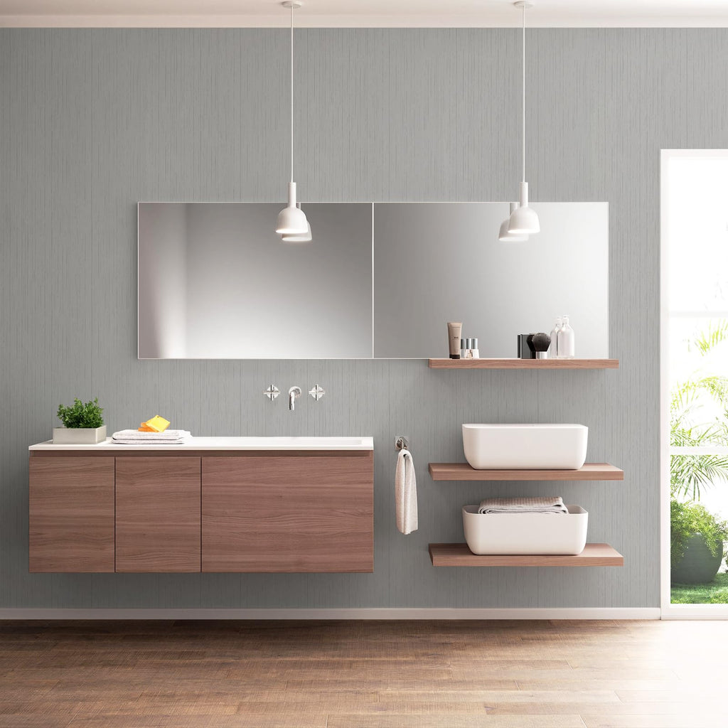 کاغذ دیواری پارچه‌ای خاکستری کیانگ‌لایو، کاغذ دیواری قابل جدا شدن و چسبان، کاغذ تماس با بافت، ۱۵.۷"x120"، کاغذ دیواری وینتیج، قابل جدا شدن، ضدآب، مناسب برای دیوارهای اتاق، کابینت‌ها، مبلمان، کشوها، میز