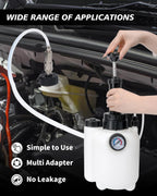 Brake Bleeder Kit with 3L Pressure Pump, 1L Waste Bottle & 4 Upgraded Adapters, Manual Brake Fluid Bleeder Tool for Most Vehicles, One-Person Operation