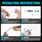 DURATECH 500CC Fluid Extractor, Oil Extractor with Long Hose and Extension Tubes, Brake Fluid Extractor, Fluid Pump Automotive, Suction Pump for Lawn Mowers Cars Ships Golf Carts