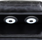 Power Recliner Sofa Set With LED, Leather Furniture Reclining Couch With USB Port/Storage/Cup Holder for Living Room Office Home (Sofa+Loveseat+Chair, Black)