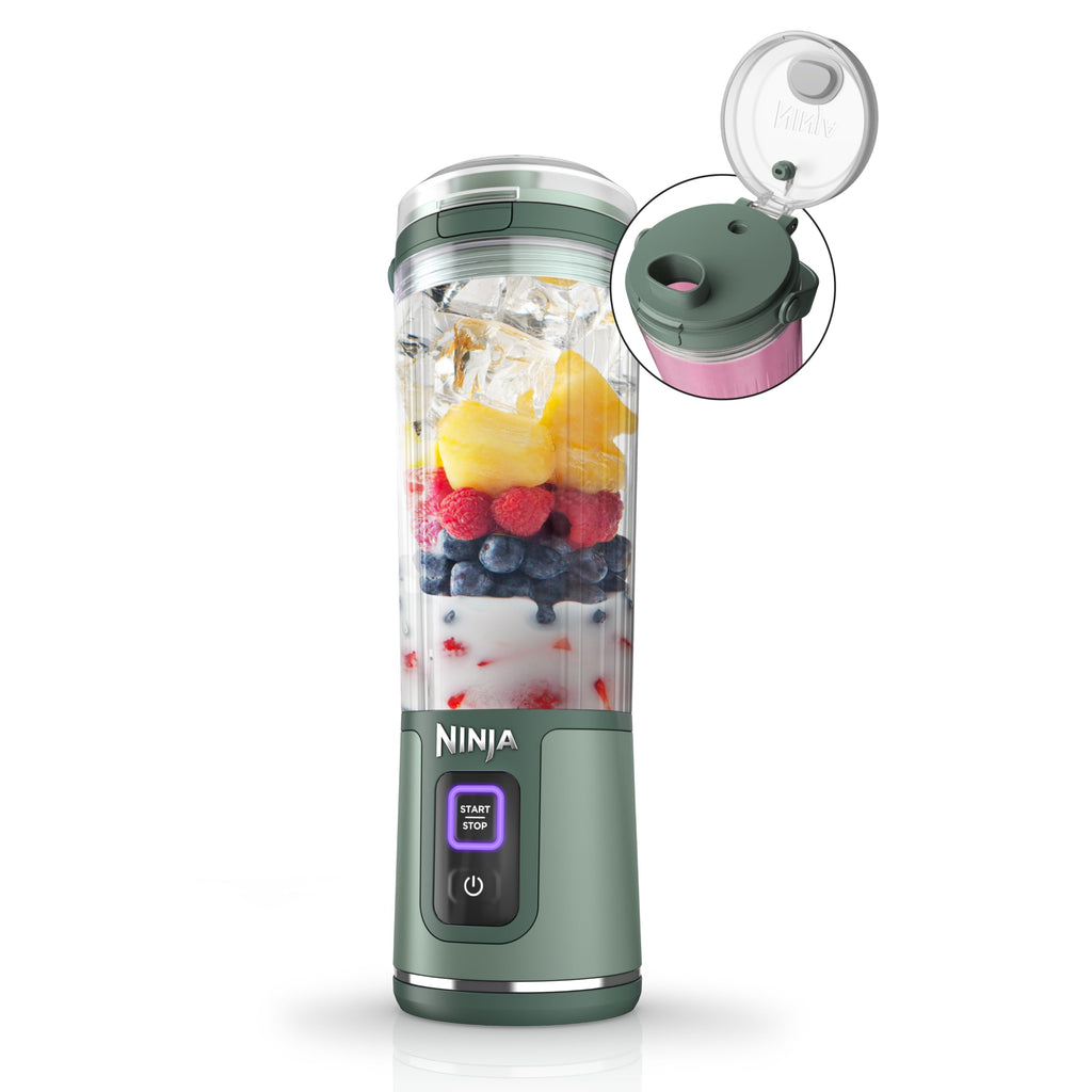 Ninja Blast Portable Blender, Cordless, 18oz. Vessel, Personal Blender For-Shakes and Smoothies, BPA Free, Leakproof-Lid and Sip Spout, USB-C Rechargeable, Dishwasher Safe Parts, Tinted Aqua, BC151AQ