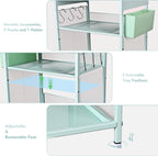 Mint Green Nightstand, End Table with Hooks and Holder, Kids Nightstand for Bedroom, Toddler Bedside Table, Small Desk for Girls, Coffee Table for Living Room, Dorm, Office (Mint)