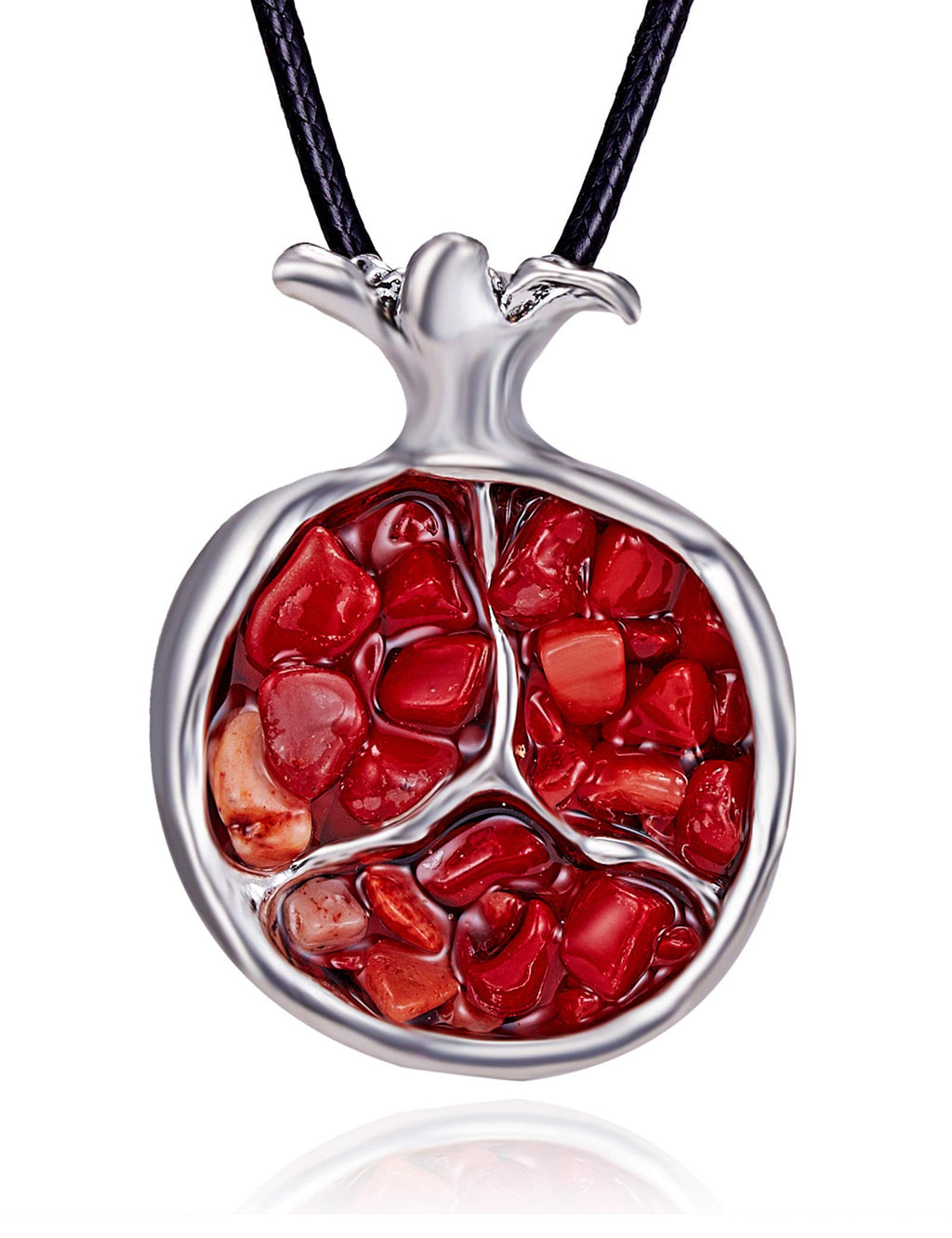 fly way Exaggerated Long Pomegranate Necklace, Novel and Fashionable Fruit Pendant Necklace