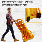 13 Foot Portable Driveway Fence Safety Barriers Barricade Expandable Mobile Folding System for Construction Traffic Control Driveway Gate Outdoor